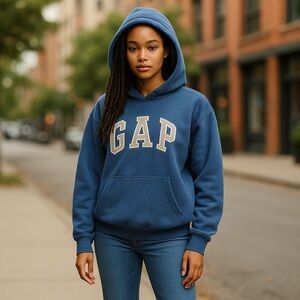 GAP Fleece blue XL hoodie w/ logo at front great shape​ back to school